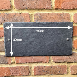 Rustic slate house sign farmhouse plaque door number 40 x 20cm