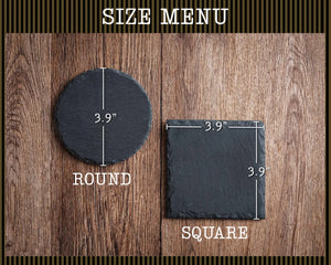 Custom Logo Slate Coasters, Engraved Slate Coasters,Personalized Gift, Custom Wedding Gift, House Warming Gift, Christmas Gift for Him<W>